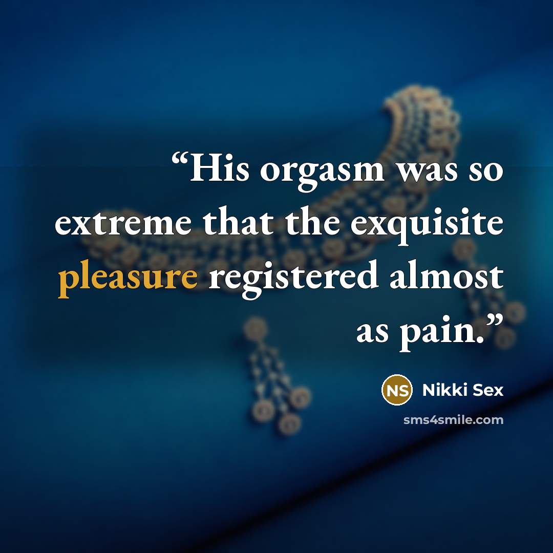“His orgasm was so extreme that the exquisite pleasure registered almost as pain.” quote by Nikki Sex