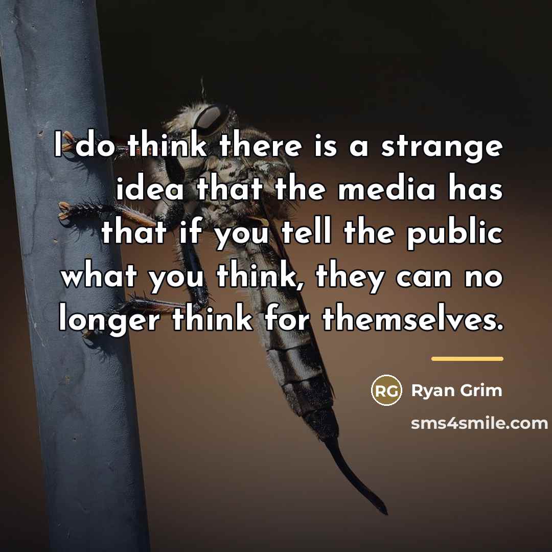 “I do think there is a strange idea that the…” quote by Ryan Grim