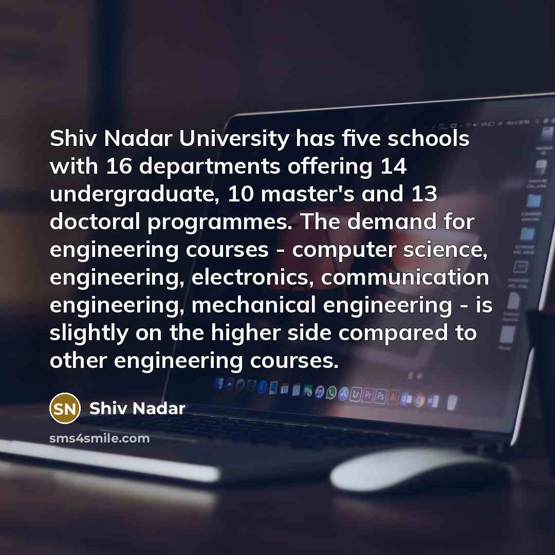 “Shiv Nadar University has five schools with 16 departments offering…” quote by Shiv Nadar