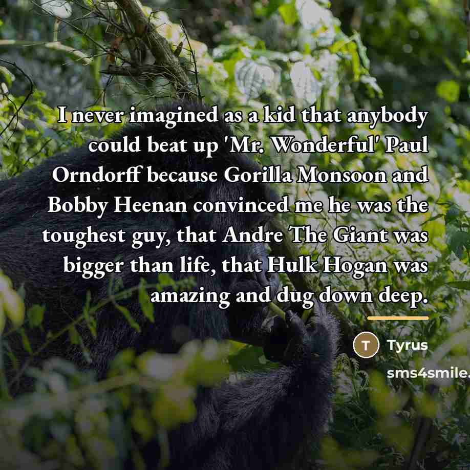 “I never imagined as a kid that anybody could beat…” quote by Tyrus