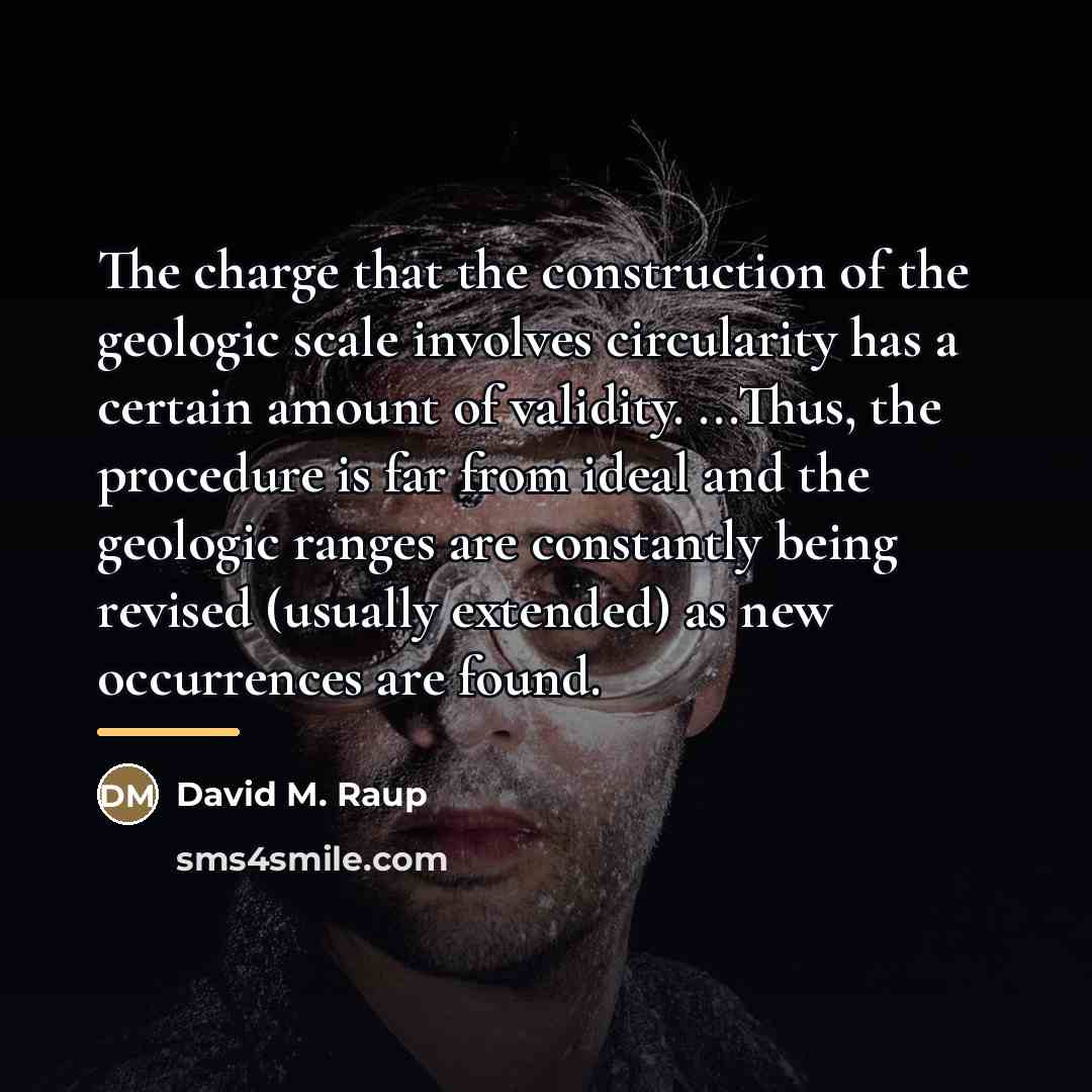 “The charge that the construction of the geologic scale involves…” quote by David M. Raup