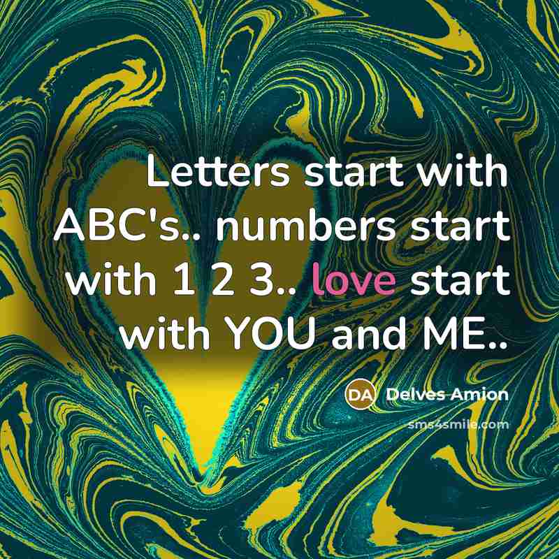 “Letters start with ABC's.. numbers start with 1 2 3..…” quote by Delves Amion