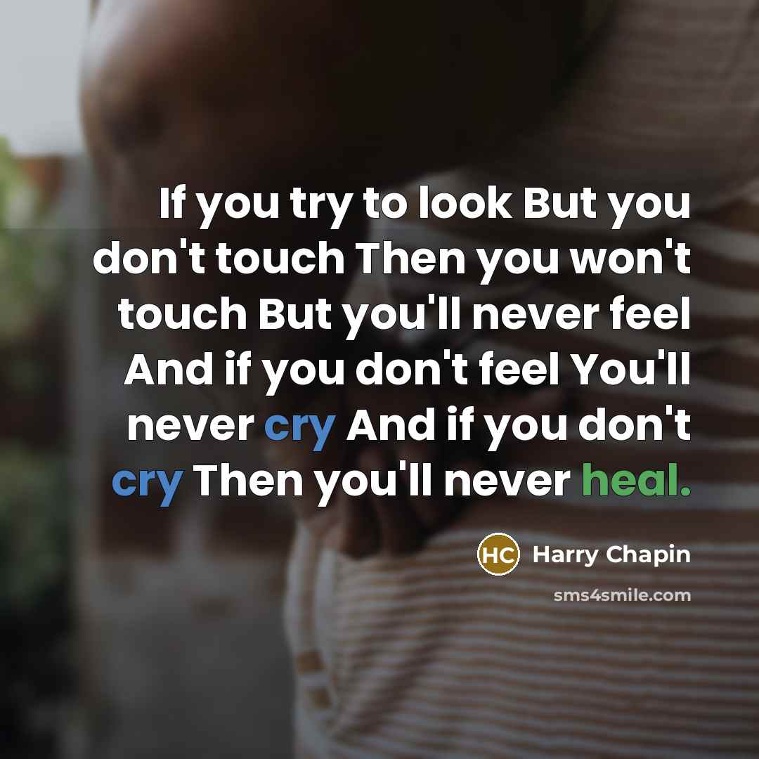“If you try to look But you don't touch Then…” quote by Harry Chapin