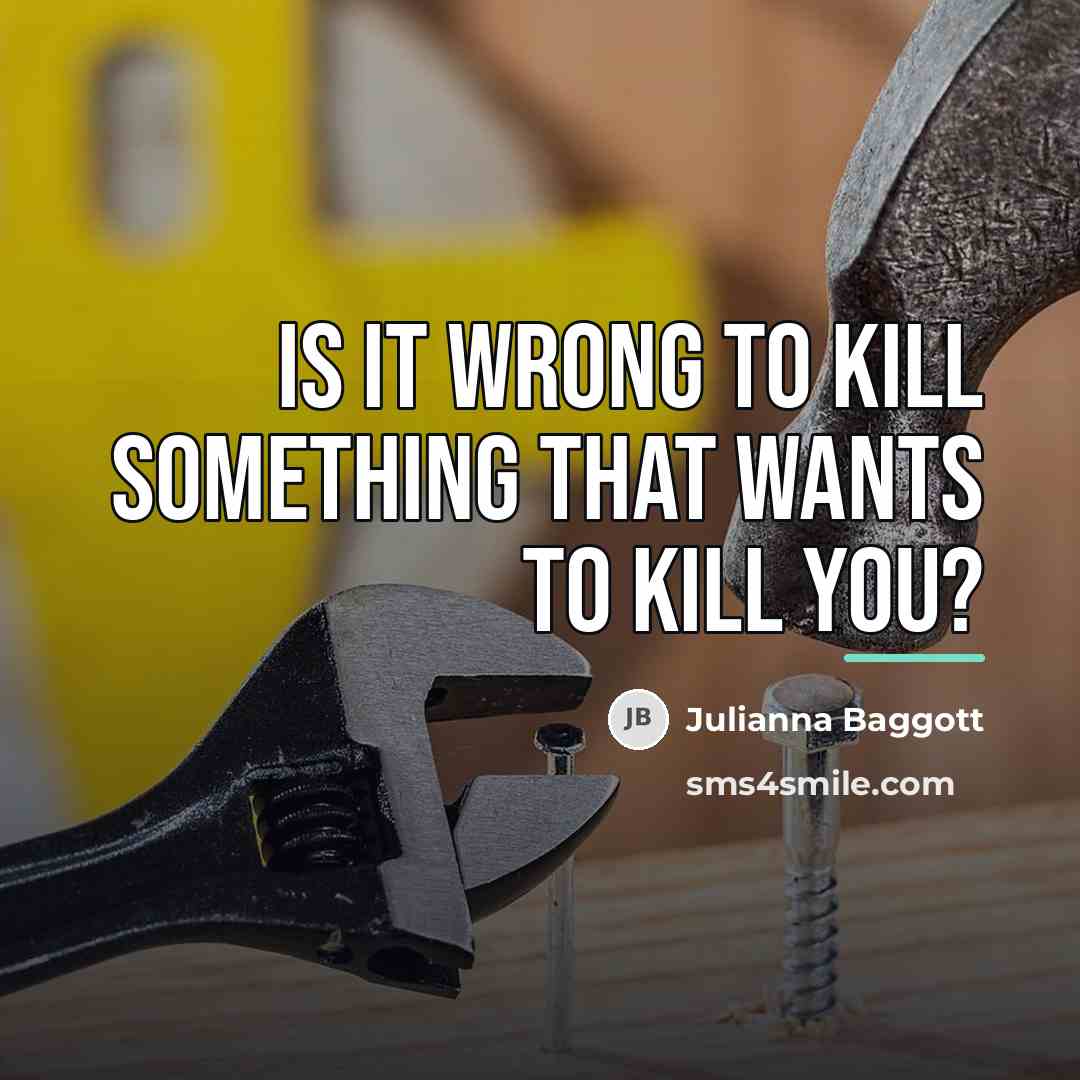 “Is it wrong to kill something that wants to kill…” quote by Julianna Baggott