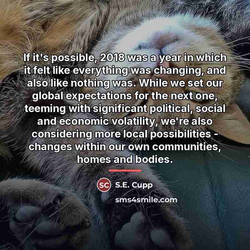 “If it's possible, 2018 was a year in which it…” quote by S.E. Cupp
