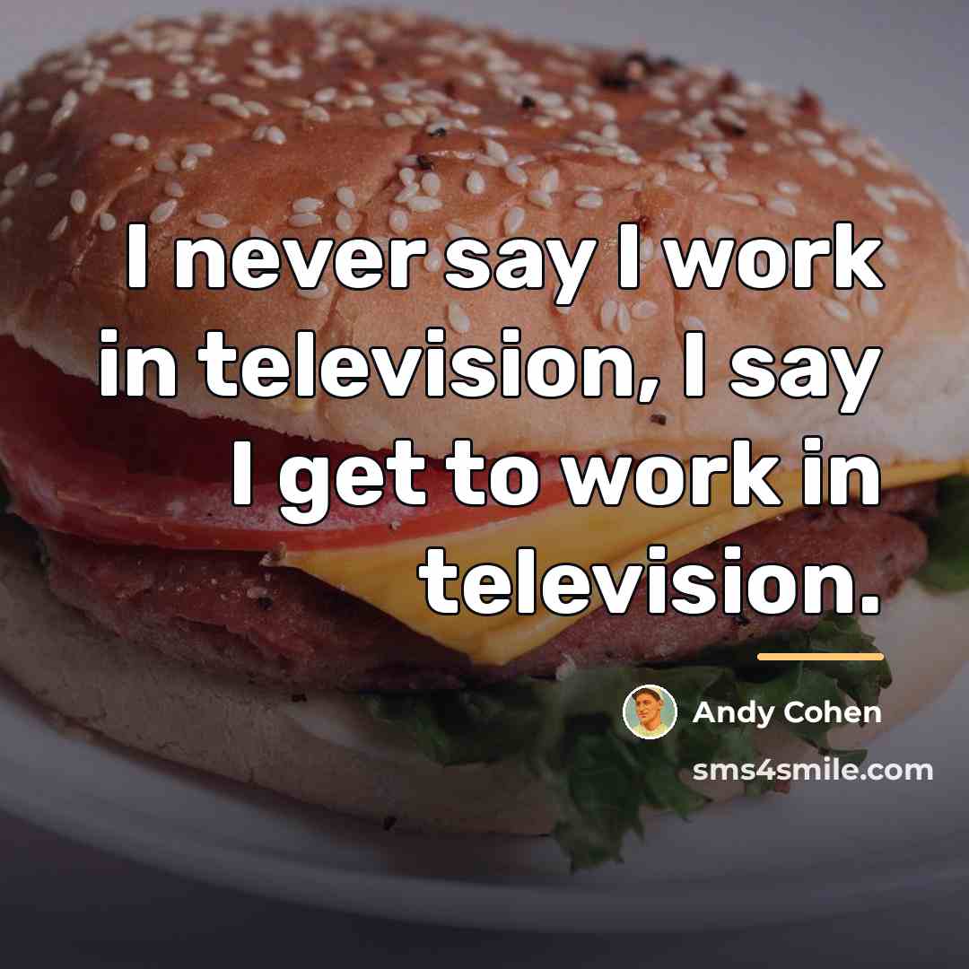 “I never say I work in television, I say I…” quote by Andy Cohen