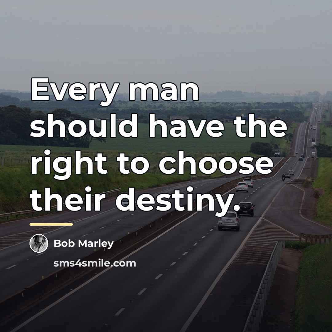 “Every man should have the right to choose their destiny.…” quote by Bob Marley