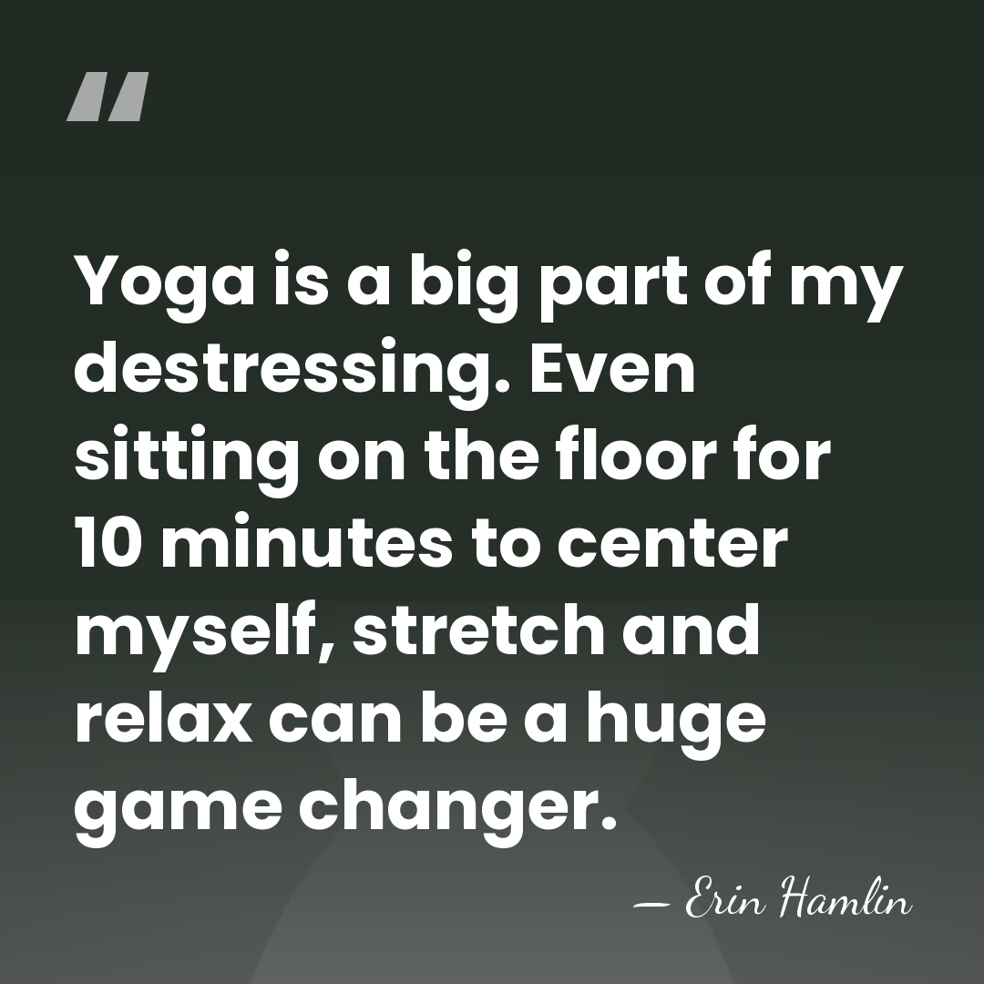 Yoga is a big part of my destressing. Even sitting on the&hellip; - Erin Hamlin