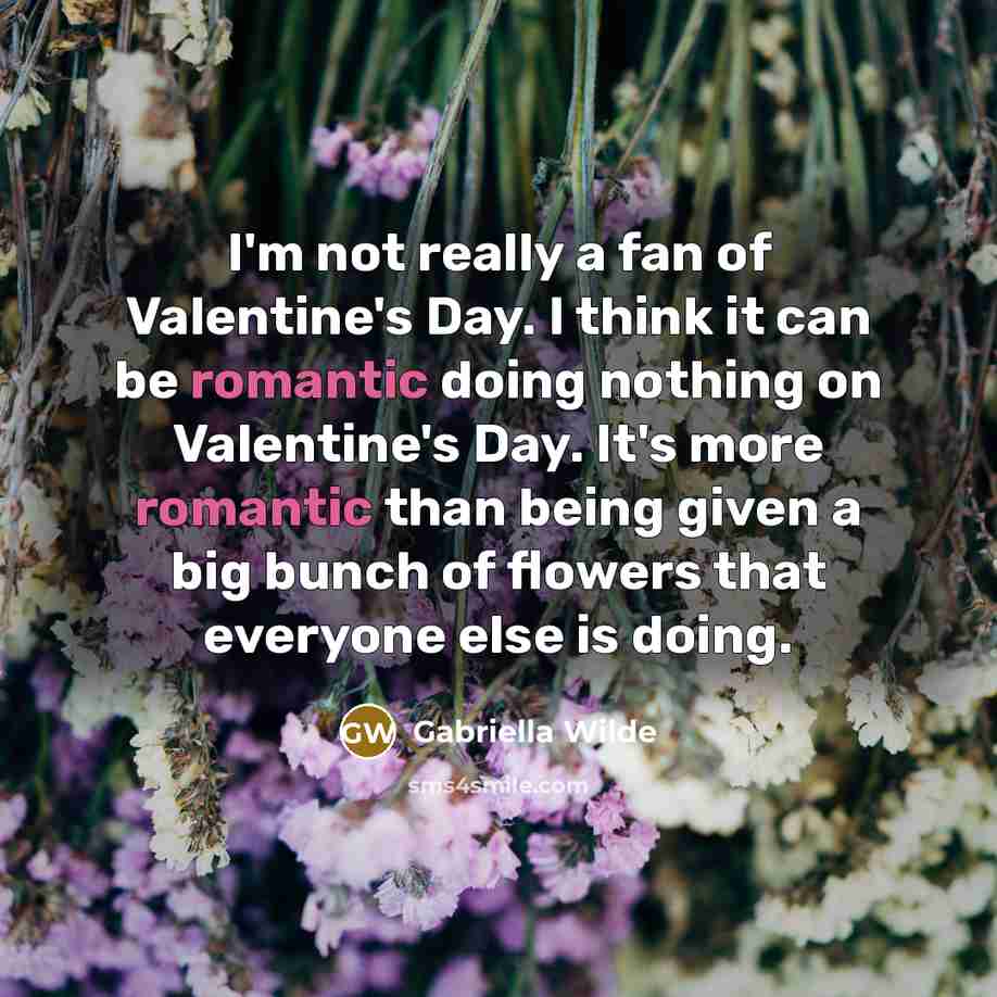 “I'm not really a fan of Valentine's Day. I think…” quote by Gabriella Wilde