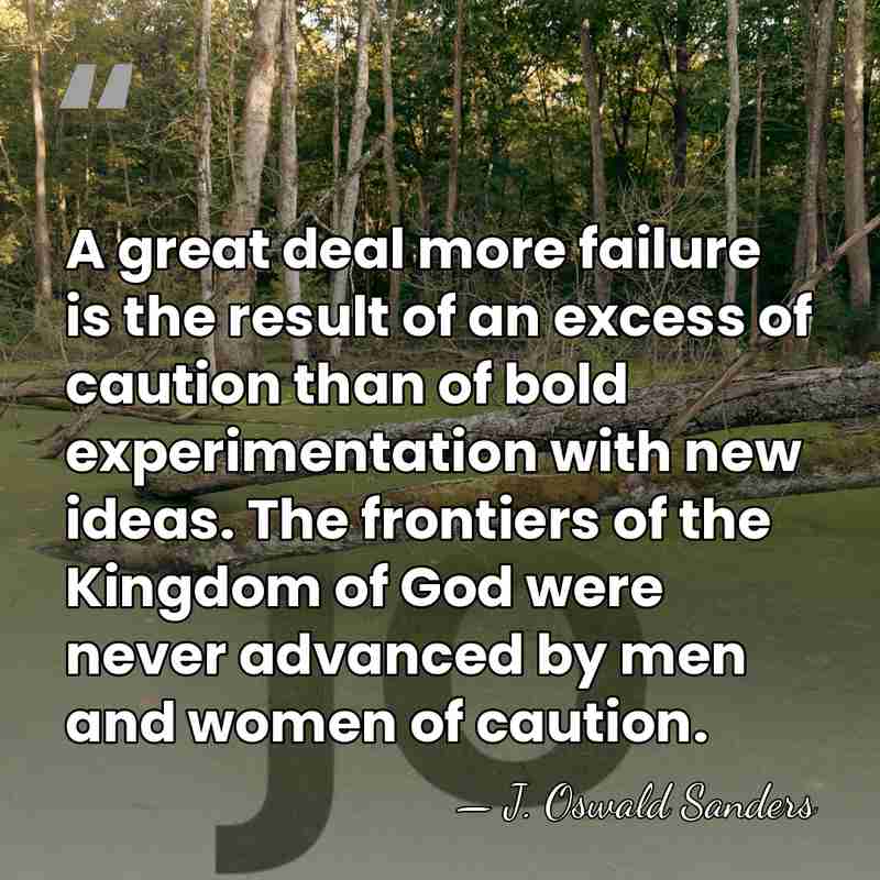 A great deal more failure is the result of an excess of&hellip; - J. Oswald Sanders