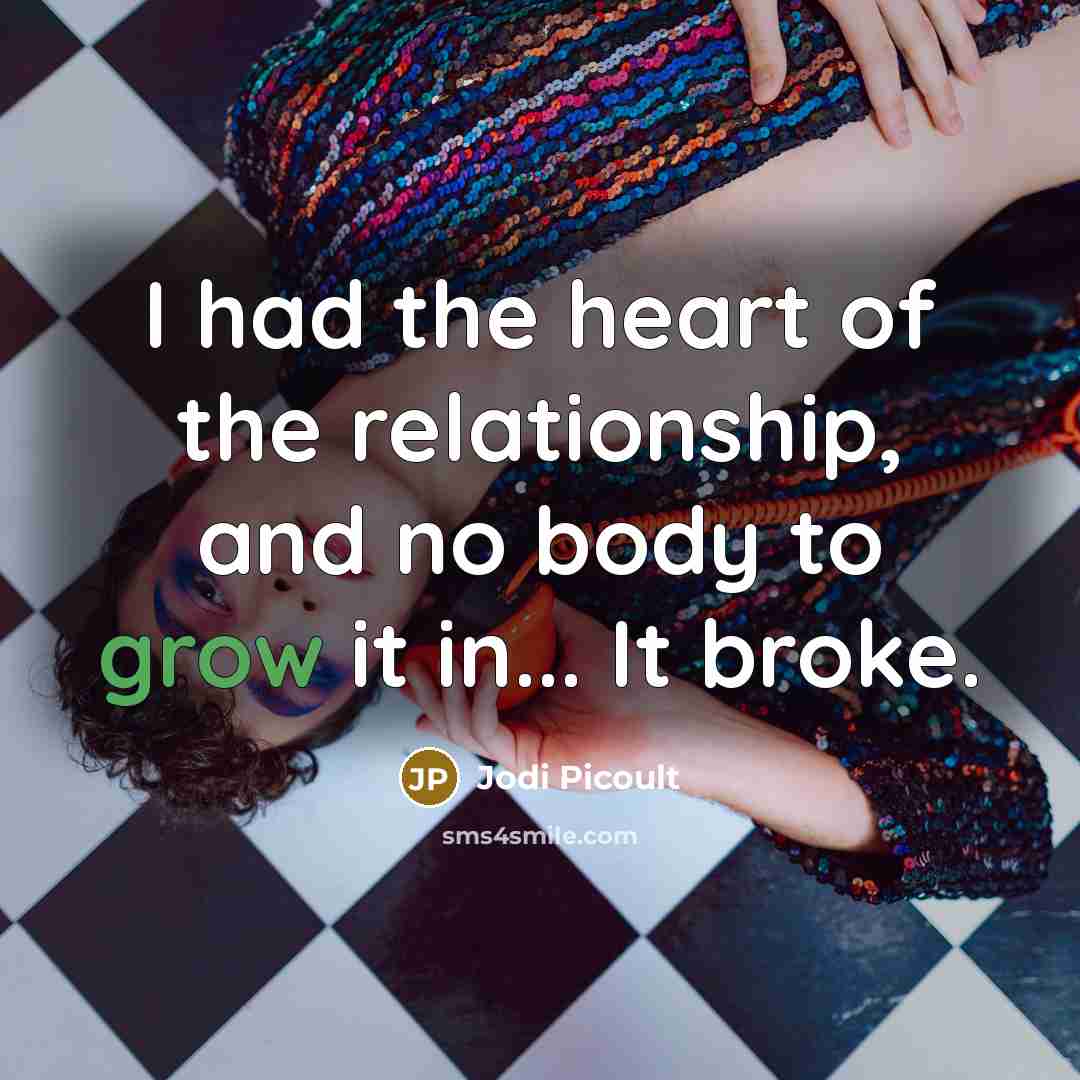 “I had the heart of the relationship, and no body…” quote by Jodi Picoult
