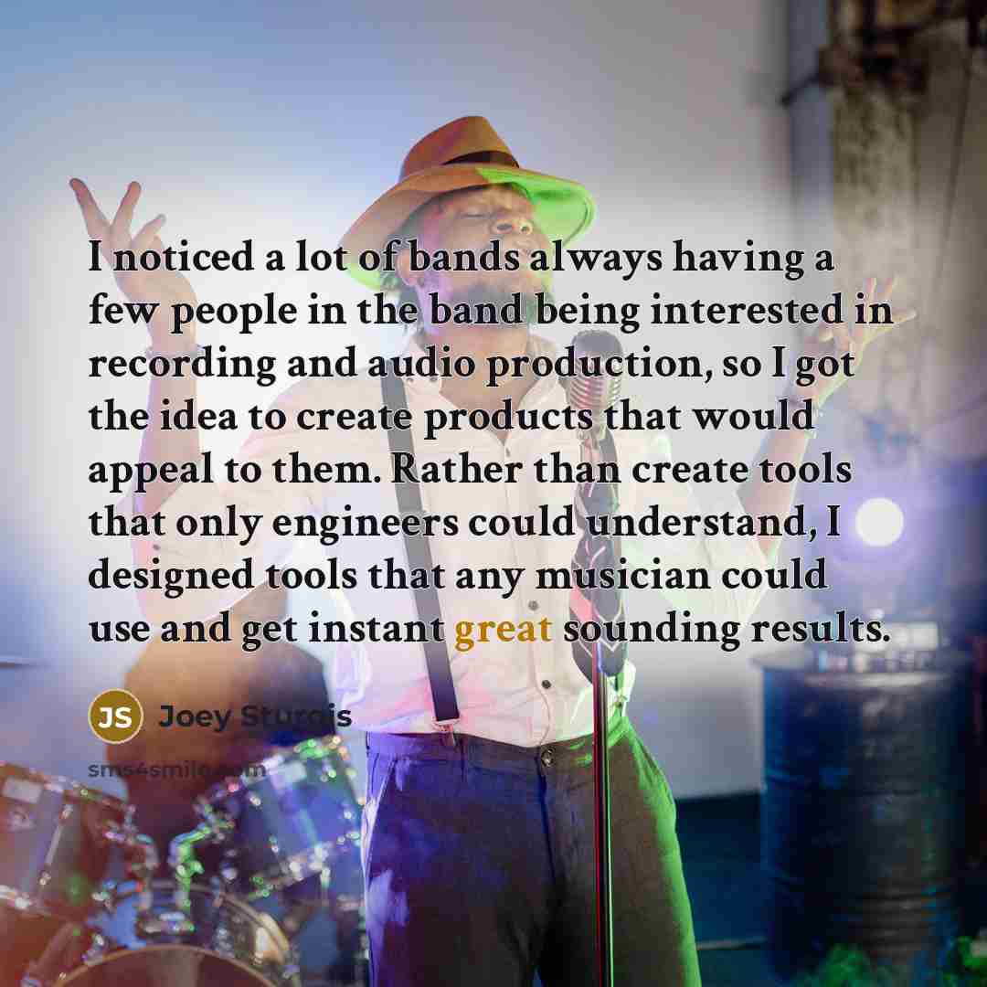 “I noticed a lot of bands always having a few…” quote by Joey Sturgis