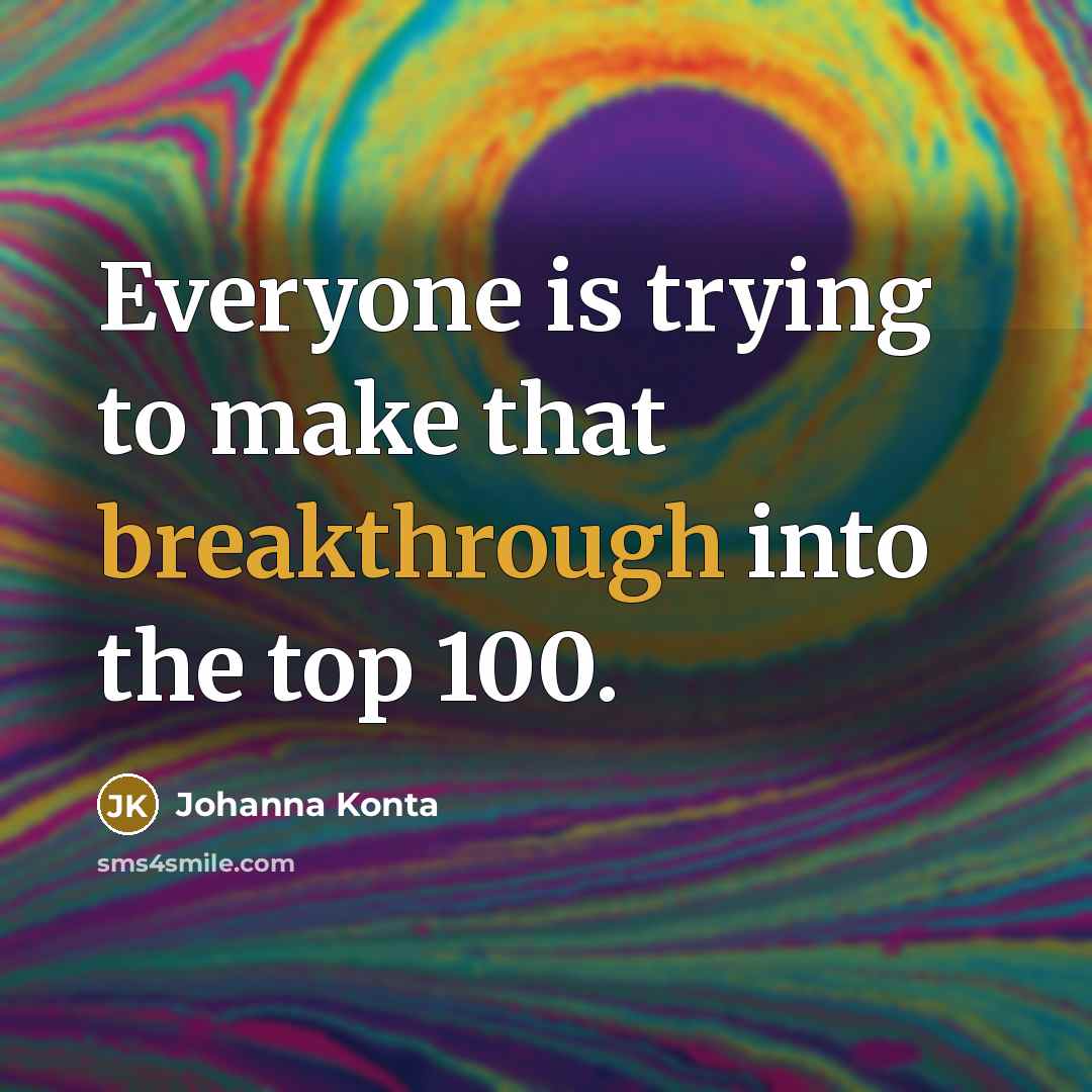 “Everyone is trying to make that breakthrough into the top…” quote by Johanna Konta