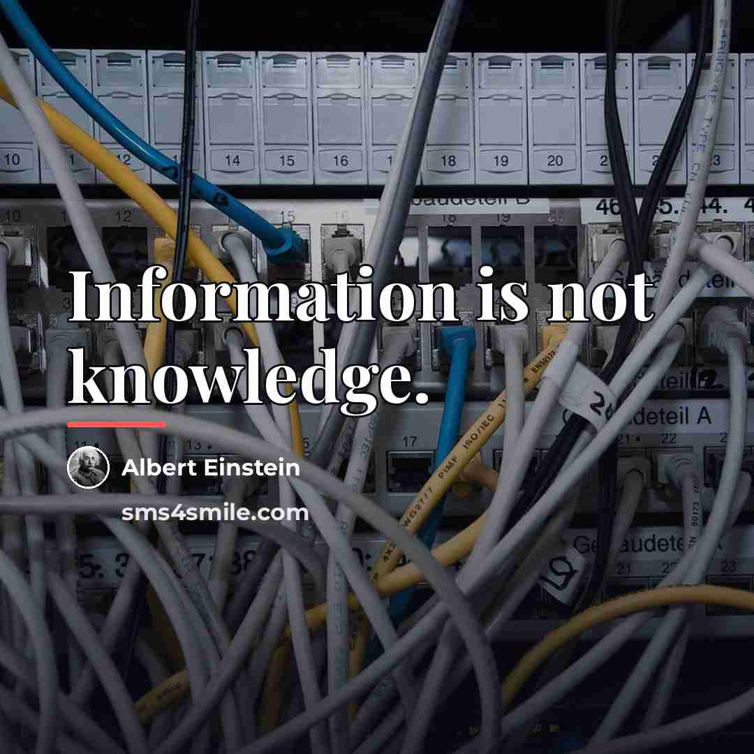 “Information is not knowledge.…” quote by Albert Einstein