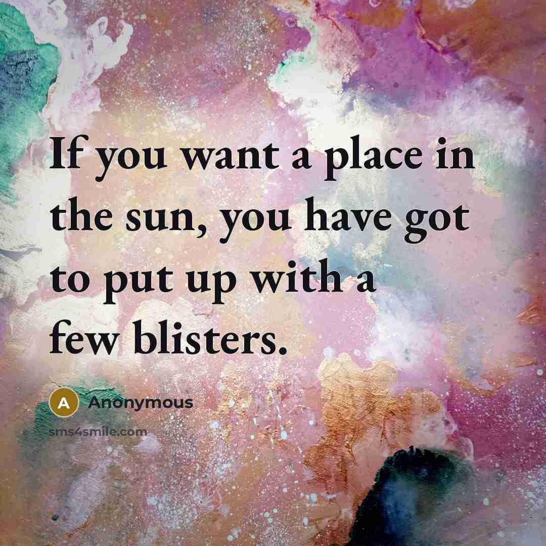 “If you want a place in the sun, you have…” quote by Anonymous