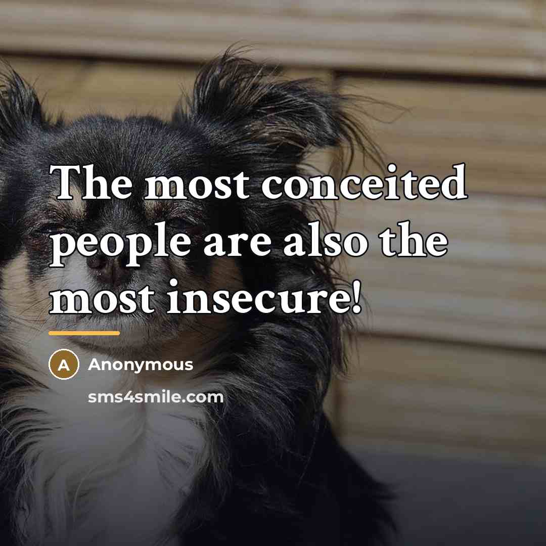 “The most conceited people are also the most insecure!…” quote by Anonymous