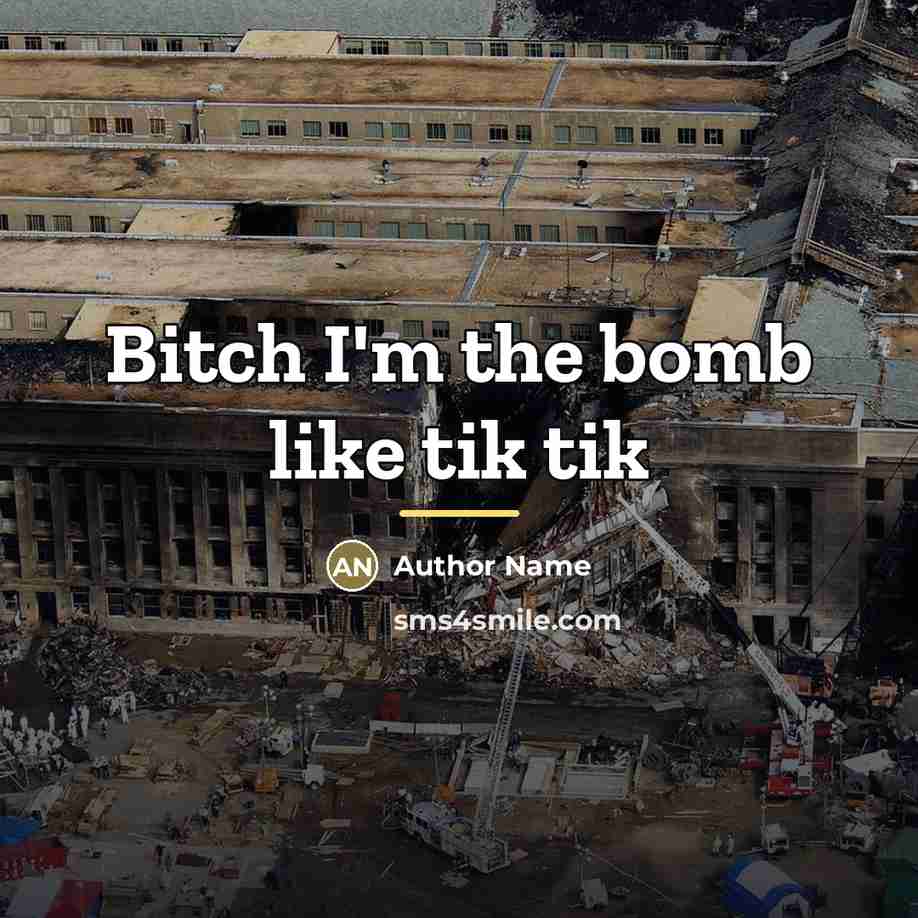 “Bitch I'm the bomb like tik tik…” quote by Author Name