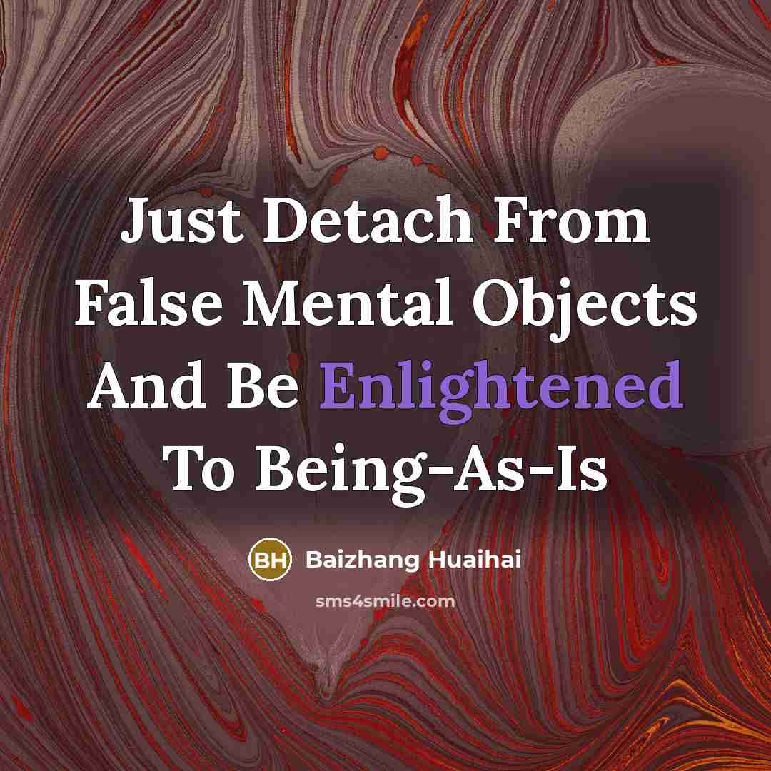 “Just Detach From False Mental Objects And Be Enlightened To…” quote by Baizhang Huaihai