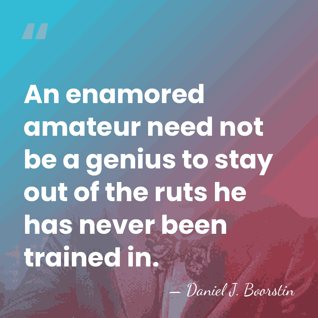 An enamored amateur need not be a genius to stay out of&hellip; - Daniel J. Boorstin