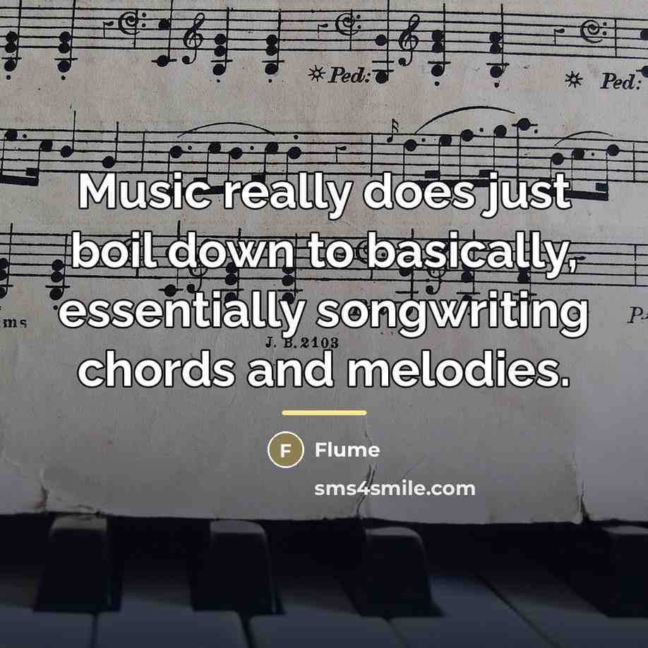 “Music really does just boil down to basically, essentially songwriting…” quote by Flume