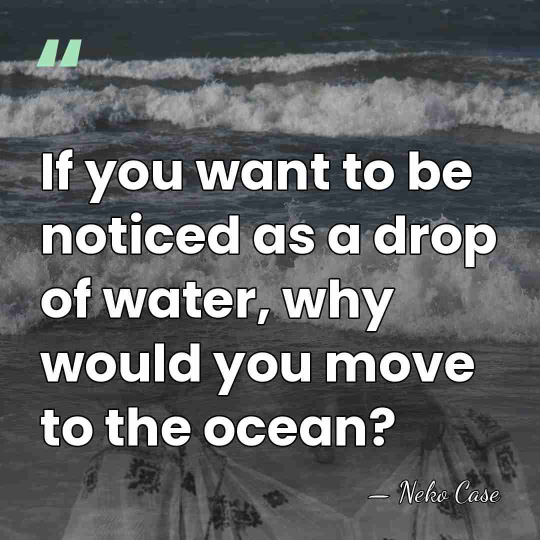 If you want to be noticed as a drop of water, why&hellip; - Neko Case