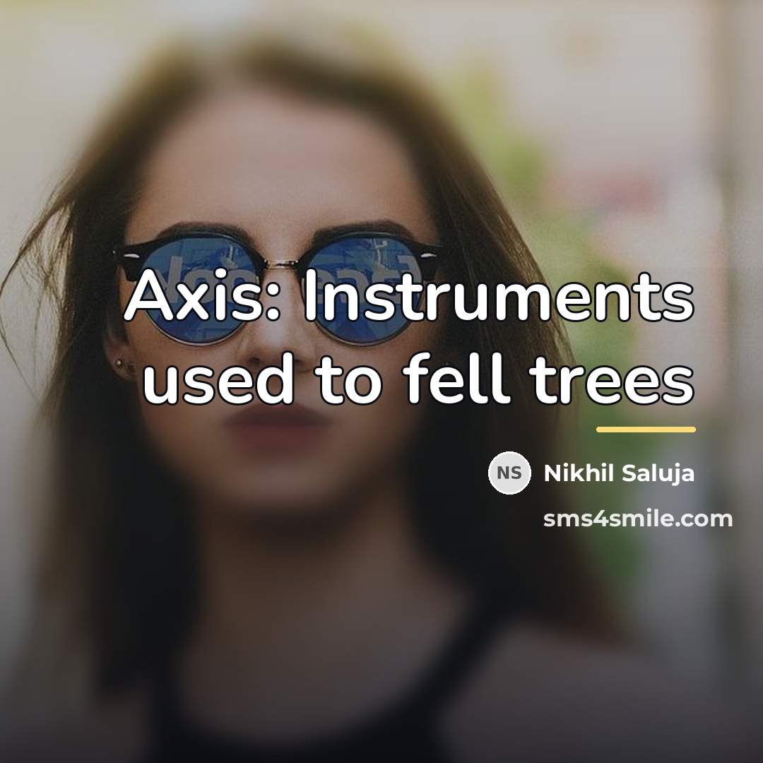 “Axis: Instruments used to fell trees…” quote by Nikhil Saluja
