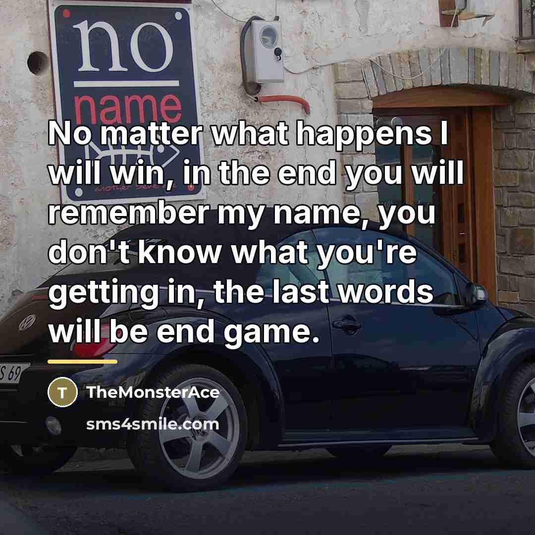 “No matter what happens I will win, in the end…” quote by TheMonsterAce
