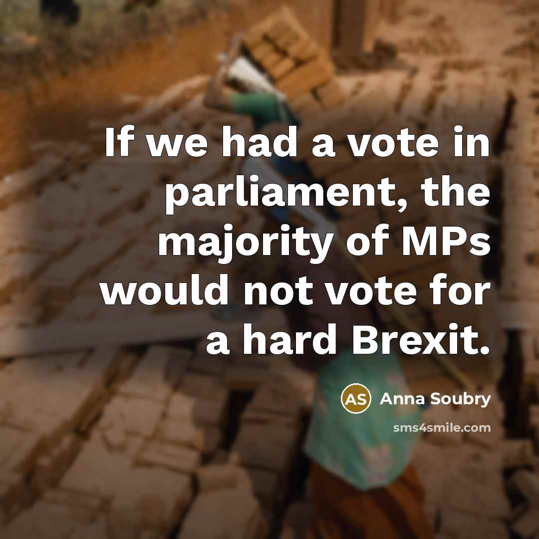 “If we had a vote in parliament, the majority of…” quote by Anna Soubry