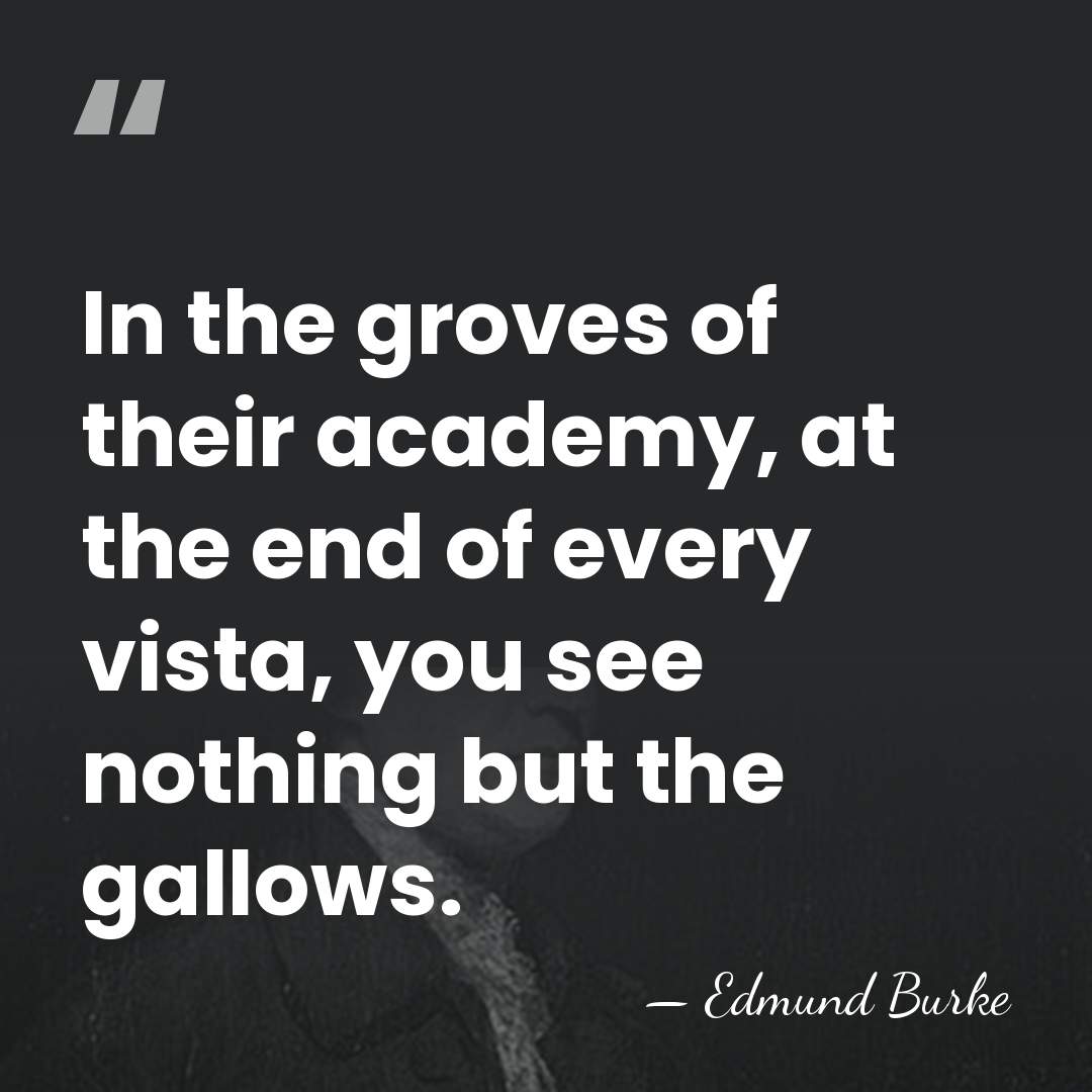 In the groves of their academy, at the end of every vista,&hellip; - Edmund Burke