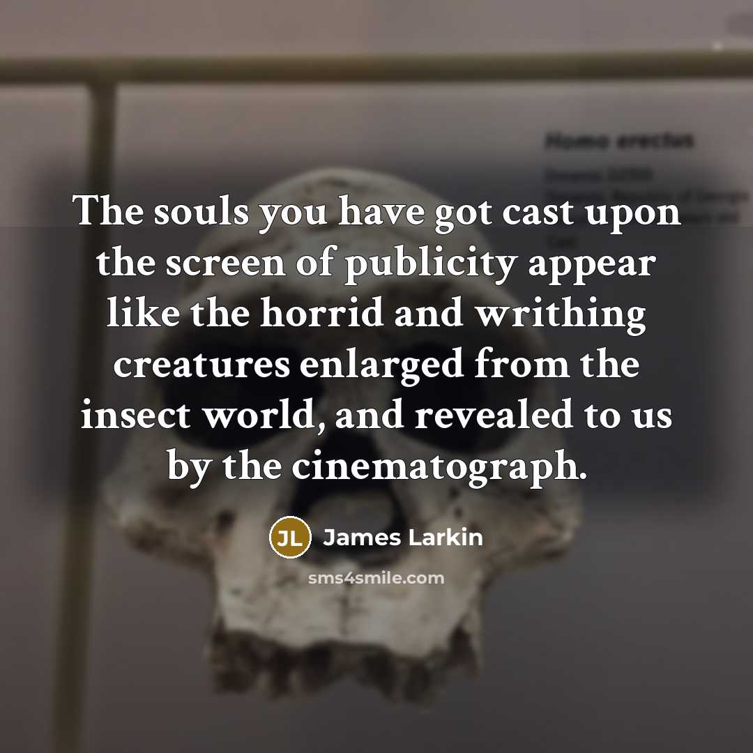 “The souls you have got cast upon the screen of…” quote by James Larkin