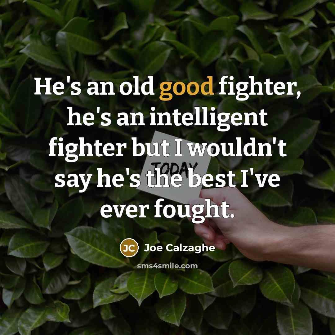 “He's an old good fighter, he's an intelligent fighter but…” quote by Joe Calzaghe