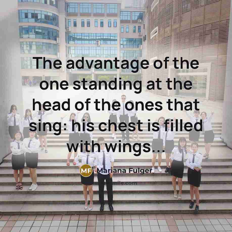 “The advantage of the one standing at the head of…” quote by Mariana Fulger