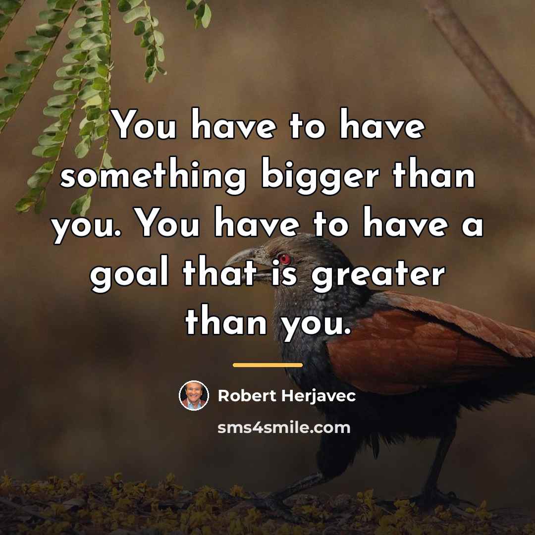 “You have to have something bigger than you. You have…” quote by Robert Herjavec