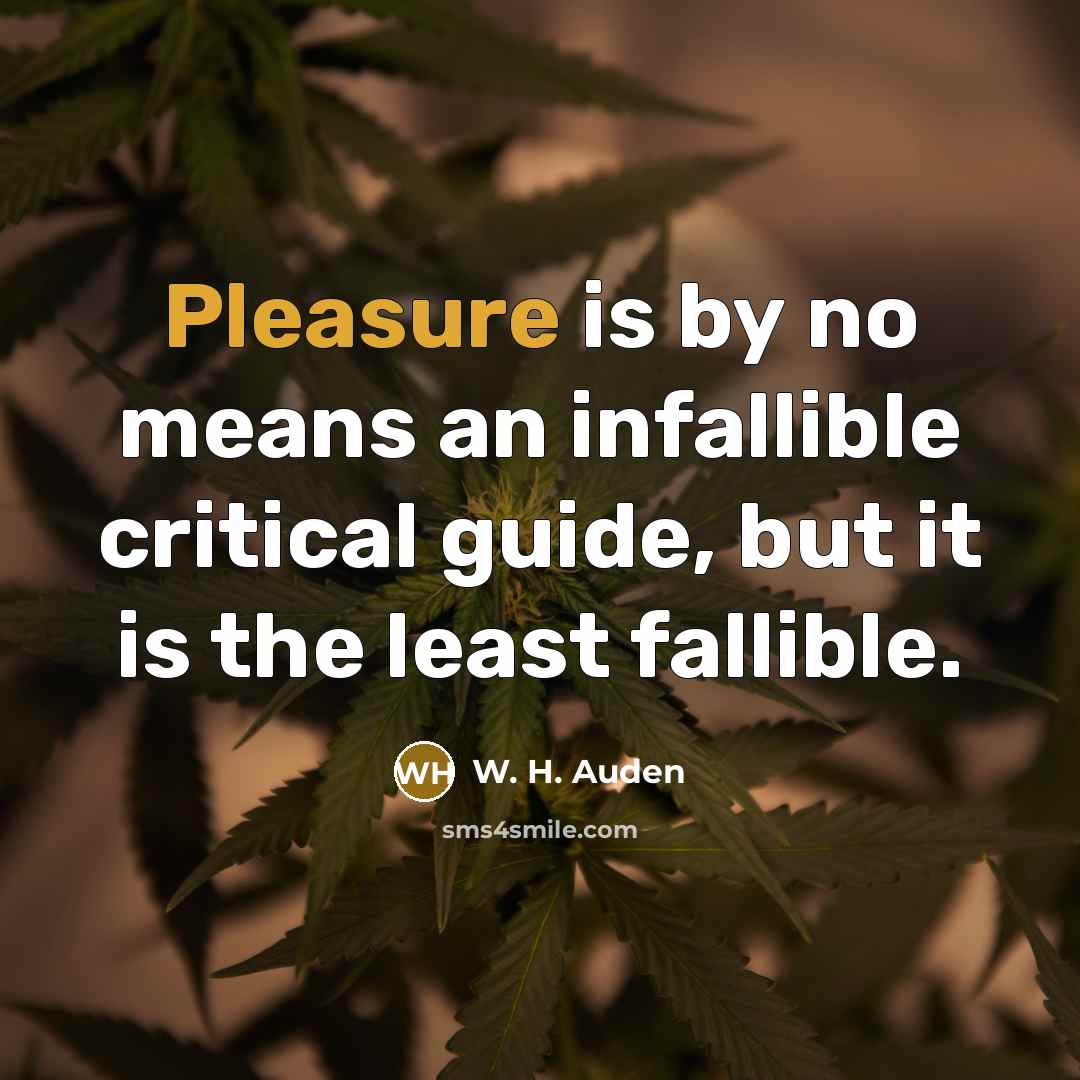 “Pleasure is by no means an infallible critical guide, but…” quote by W. H. Auden