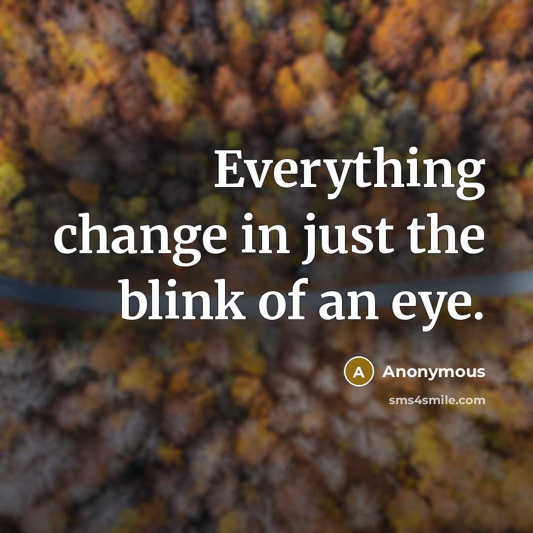 “Everything change in just the blink of an eye.…” quote by Anonymous