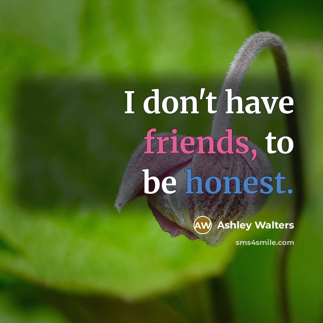 “I don't have friends, to be honest.” quote by Ashley Walters