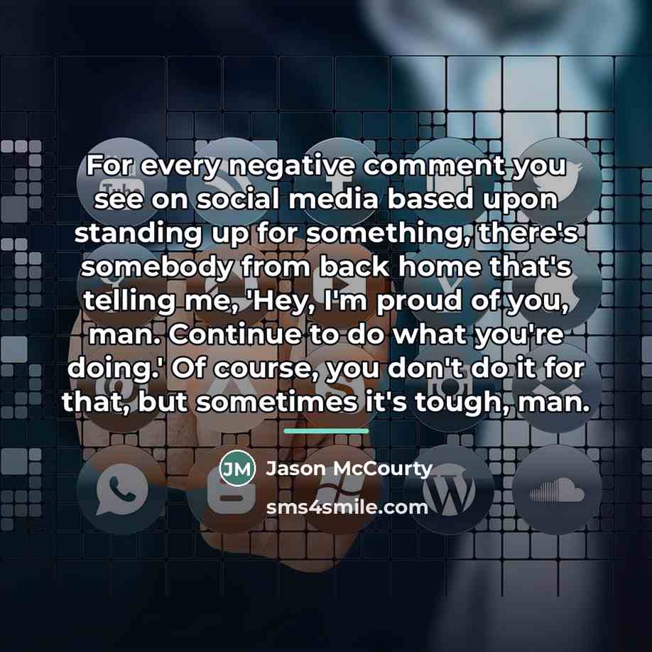 “For every negative comment you see on social media based…” quote by Jason McCourty
