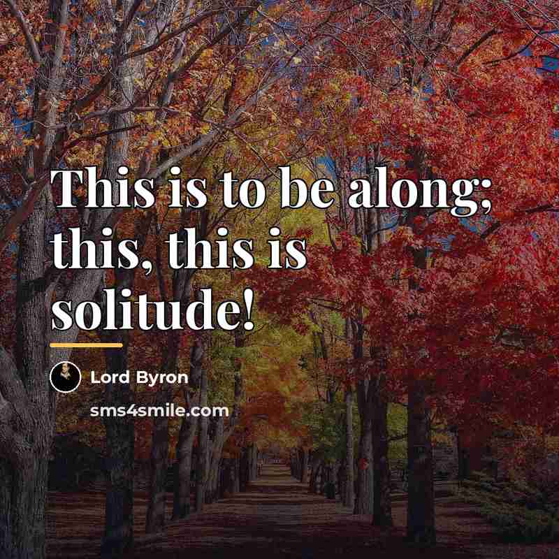 “This is to be along; this, this is solitude!…” quote by Lord Byron
