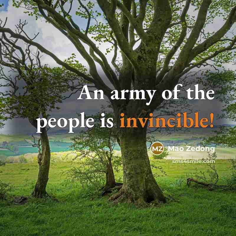 “An army of the people is invincible!…” quote by Mao Zedong