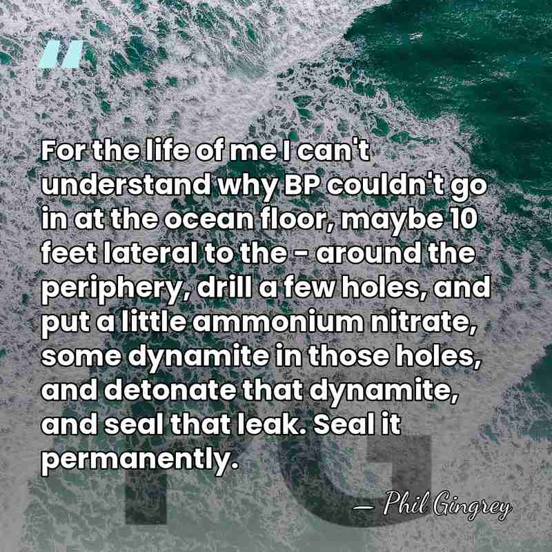 For the life of me I can't understand why BP couldn't go&hellip; - Phil Gingrey