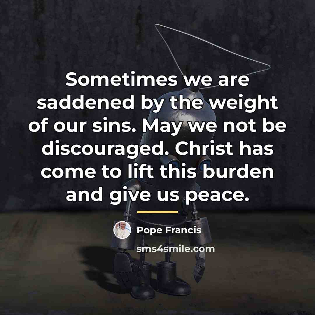 “Sometimes we are saddened by the weight of our sins.…” quote by Pope Francis