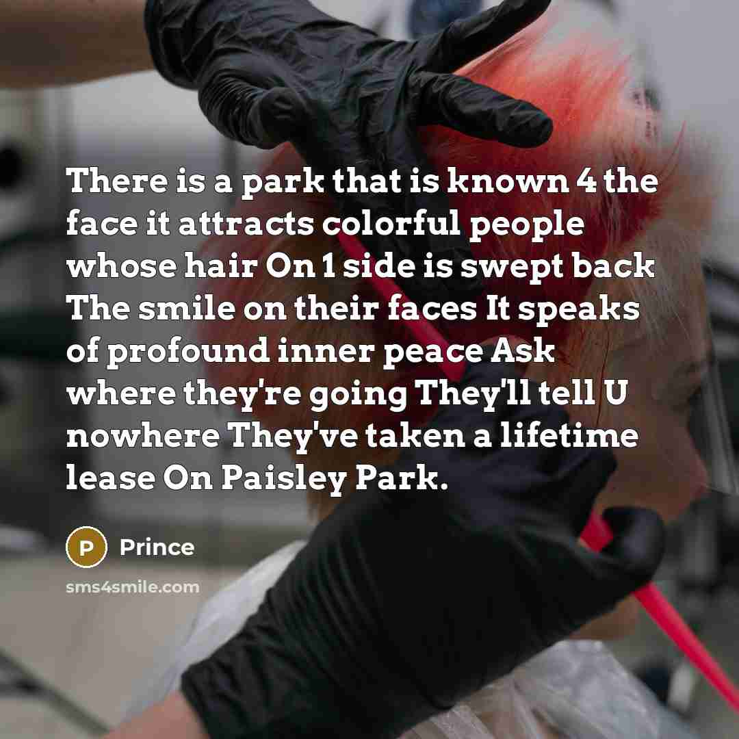 “There is a park that is known 4 the face…” quote by Prince