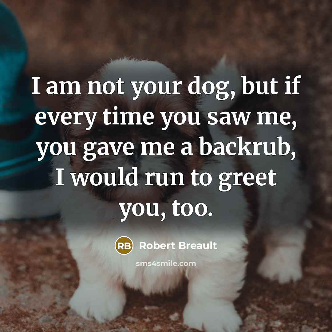 “I am not your dog, but if every time you…” quote by Robert Breault