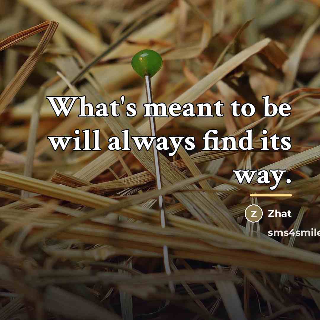 “What's meant to be will always find its way.…” quote by Zhat