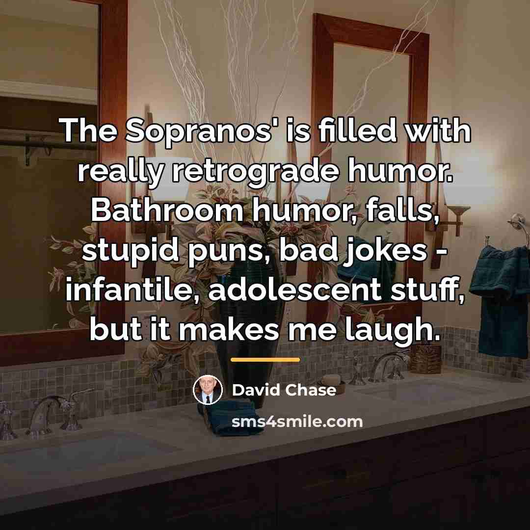 “The Sopranos' is filled with really retrograde humor. Bathroom humor,…” quote by David Chase