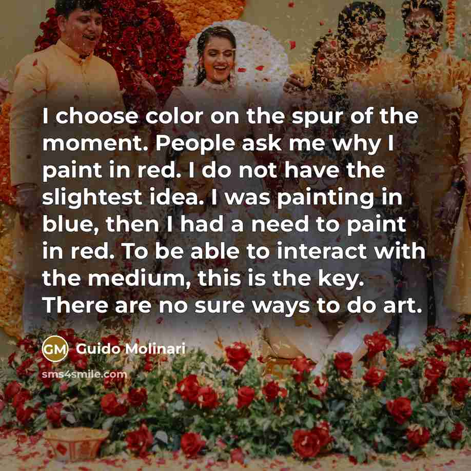“I choose color on the spur of the moment. People…” quote by Guido Molinari
