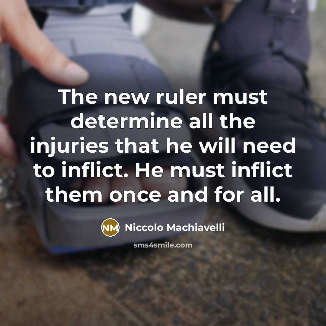 “The new ruler must determine all the injuries that he…” quote by Niccolo Machiavelli