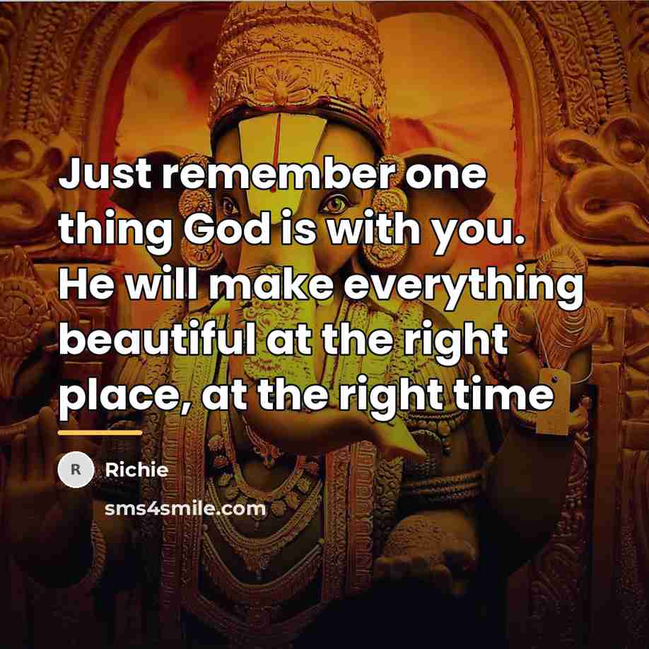 “Just remember one thing God is with you. He will…” quote by Richie