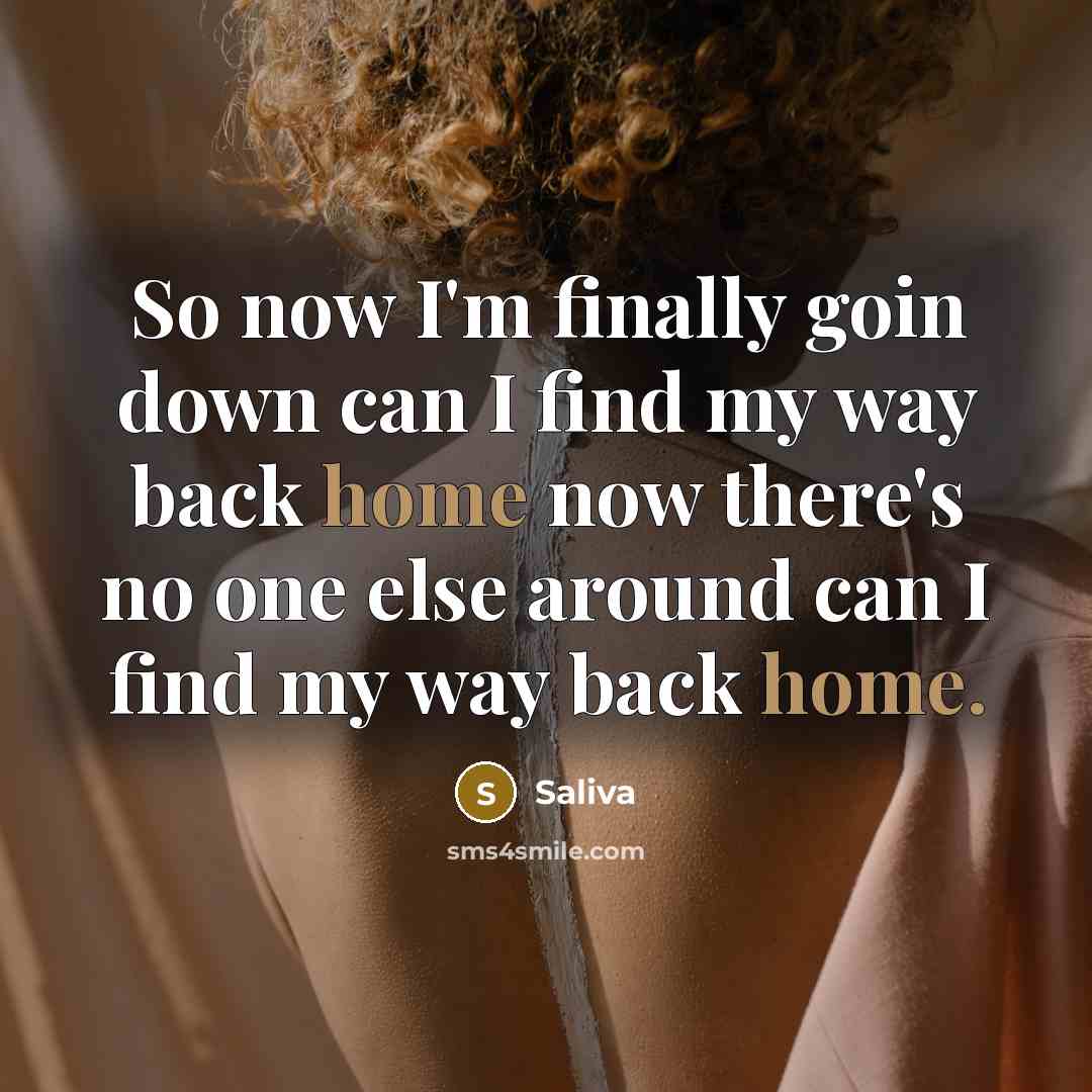 “So now I'm finally goin down can I find my…” quote by Saliva