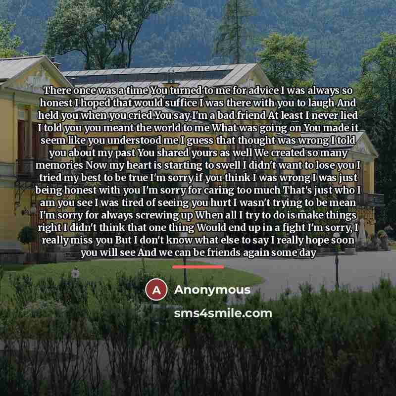 “There once was a time You turned to me for…” quote by Anonymous